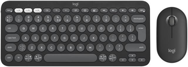 Main image of Logitech Pebble 2 Combo Wireless Quiet Keyboard and Mouse, Customisable, Logi Bolt, Bluetooth, Easy-Switch for Windows, macOS, iPadOS, Chrome - Tonal Graphite