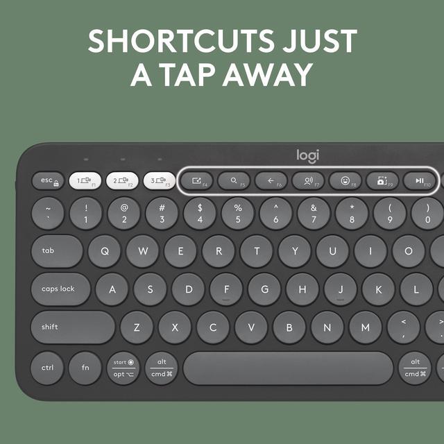 Alt view image 3 of 11 - Logitech Pebble 2 Combo Wireless Quiet Keyboard and Mouse, Customisable, Logi Bolt, Bluetooth, Easy-Switch for Windows, macOS, iPadOS, Chrome - Tonal Graphite
