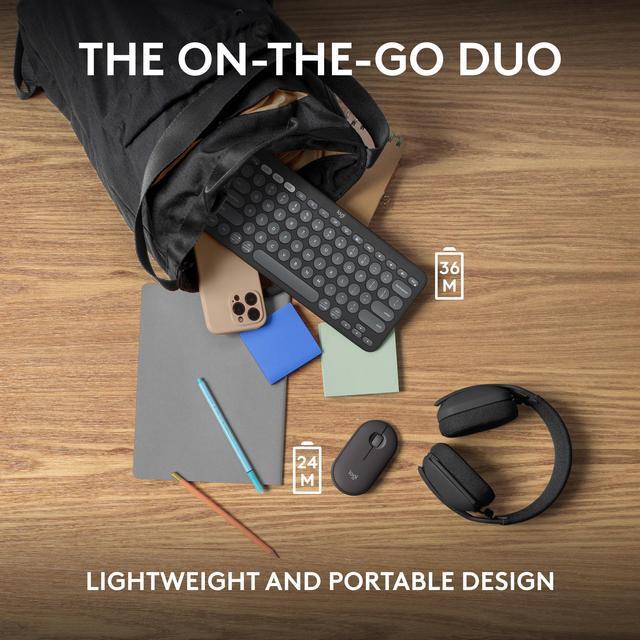 Alt view image 10 of 11 - Logitech Pebble 2 Combo Wireless Quiet Keyboard and Mouse, Customisable, Logi Bolt, Bluetooth, Easy-Switch for Windows, macOS, iPadOS, Chrome - Tonal Graphite