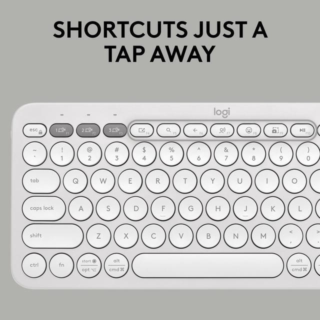 Alt view image 5 of 11 - Logitech Pebble 2 Combo Wireless Quiet Keyboard and Mouse, Customisable, Logi Bolt, Bluetooth, Easy-Switch for Windows, macOS, iPadOS, Chrome - Tonal White