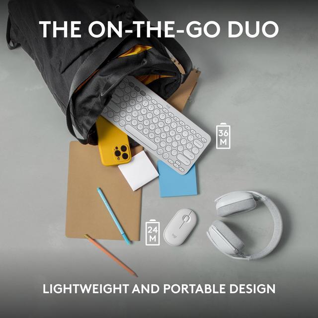 Alt view image 9 of 11 - Logitech Pebble 2 Combo Wireless Quiet Keyboard and Mouse, Customisable, Logi Bolt, Bluetooth, Easy-Switch for Windows, macOS, iPadOS, Chrome - Tonal White