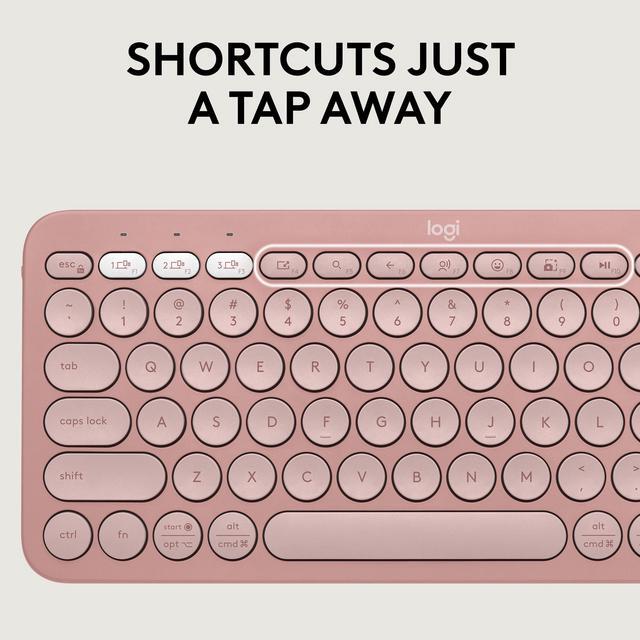 Alt view image 5 of 11 - Logitech Pebble 2 Combo Wireless Quiet Keyboard and Mouse, Customisable, Logi Bolt, Bluetooth, Easy-Switch for Windows, macOS, iPadOS, Chrome - Tonal Rose