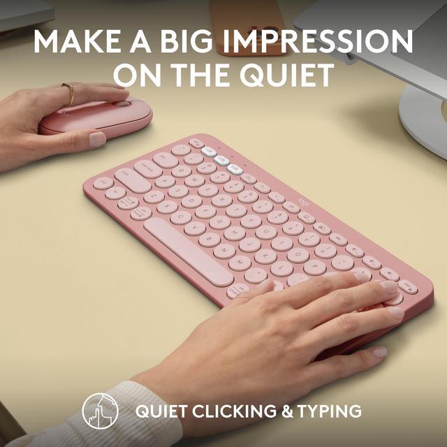 Alt view image 8 of 11 - Logitech Pebble 2 Combo Wireless Quiet Keyboard and Mouse, Customisable, Logi Bolt, Bluetooth, Easy-Switch for Windows, macOS, iPadOS, Chrome - Tonal Rose