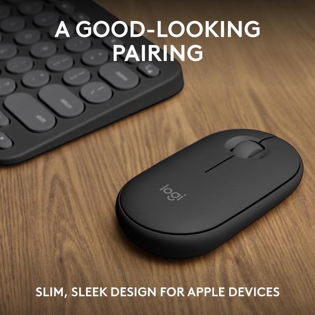 Alt view image 2 of 11 - Logitech Pebble 2 Combo for Mac, Wireless Keyboard and Mouse, Slim, Quiet and Portable, Customizable, Bluetooth Mouse and Keyboard, Easy-Switch, for macOS, iPadOS - Tonal Graphite