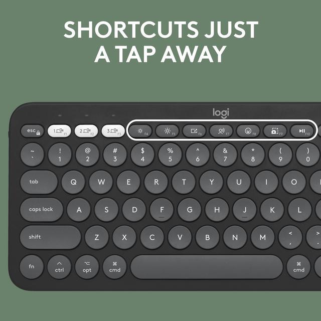 Alt view image 5 of 11 - Logitech Pebble 2 Combo for Mac, Wireless Keyboard and Mouse, Slim, Quiet and Portable, Customizable, Bluetooth Mouse and Keyboard, Easy-Switch, for macOS, iPadOS - Tonal Graphite