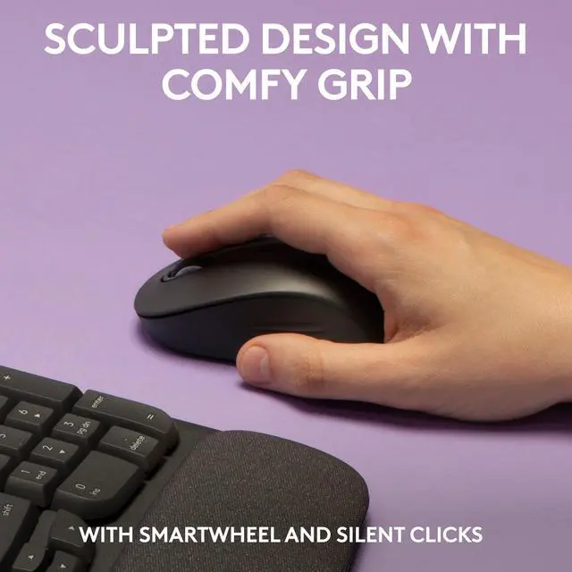 Alt view image 5 of 10 - Logitech Wave Keys MK670 Combo, Wireless Ergonomic Keyboard with Signature M550 L Wireless Mouse, Comfortable Natural Typing, Bluetooth, Logi Bolt, for Multi-OS, Windows/Mac