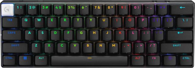 Alt view image 2 of 6 - Logitech G PRO X 60 LIGHTSPEED Wireless Gaming Keyboard, Ultra Compact TKL 60% Mechanical Keyboard for Windows PC, LIGHTSYNC RGB, Dual-Shot PBT Keycaps, GX Optical Tactile Switches, Black