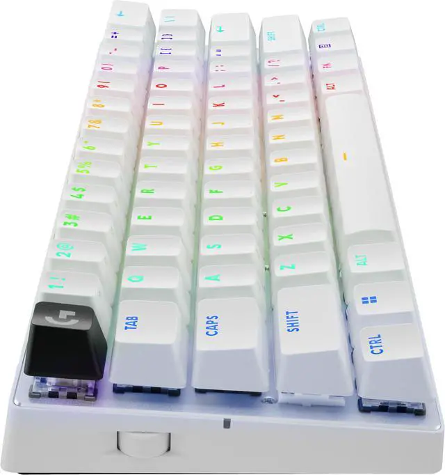 Alt view image 4 of 6 - Logitech G PRO X 60 LIGHTSPEED Wireless Gaming Keyboard, Ultra Compact TKL 60% Mechanical Keyboard for Windows PC, LIGHTSYNC RGB, Dual-Shot PBT Keycaps, GX Optical Tactile Switches, White
