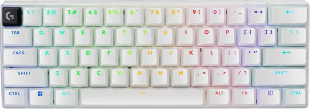 Alt view image 2 of 6 - Logitech G PRO X 60 LIGHTSPEED Wireless Gaming Keyboard, Ultra Compact TKL 60% Mechanical Keyboard for Windows PC, LIGHTSYNC RGB, Dual-Shot PBT Keycaps, GX Optical Tactile Switches, White