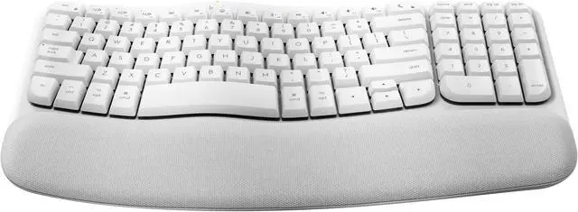 Alt view image 5 of 6 - Logitech Wave Keys for Mac, Wireless Ergonomic Keyboard with Cushioned Palm Rest, Comfortable Natural Typing, Bluetooth Keyboard, Easy-Switch, Optimized for Mac, Apple, iPad - Off White