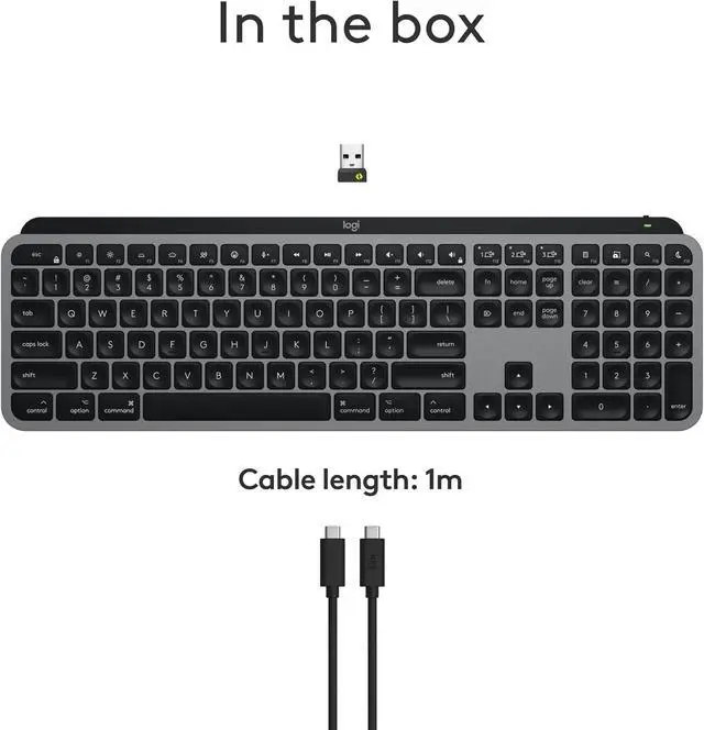 Alt view image 4 of 8 - Logitech MX Keys S for Mac, Wireless Keyboard, Fluid, Precise Laptop-Like Typing, Programmable Keys, Backlit, Bluetooth USB C Rechargeable for MacBook Pro, MacBook Air, iMac, iPad - Space Grey