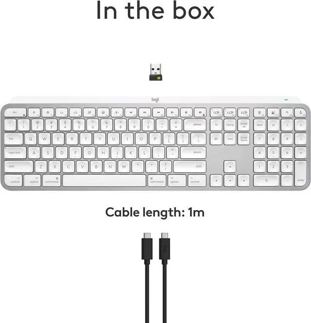 Alt view image 4 of 8 - Logitech MX Keys S for Mac, Wireless Keyboard, Fluid, Precise Laptop-Like Typing, Programmable Keys, Backlit, Bluetooth USB C Rechargeable for MacBook Pro, MacBook Air, iMac, iPad - Pale Grey