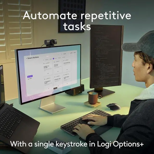 Alt view image 9 of 13 - Logitech MX Keys S Combo for Mac, Wireless Keyboard and Mouse with Palm Rest, Backlit Keyboard, Fast Scroll Wireless Mouse, Bluetooth USB C for MacBook Pro, MacBook Air, iMac, iPad - Space Grey
