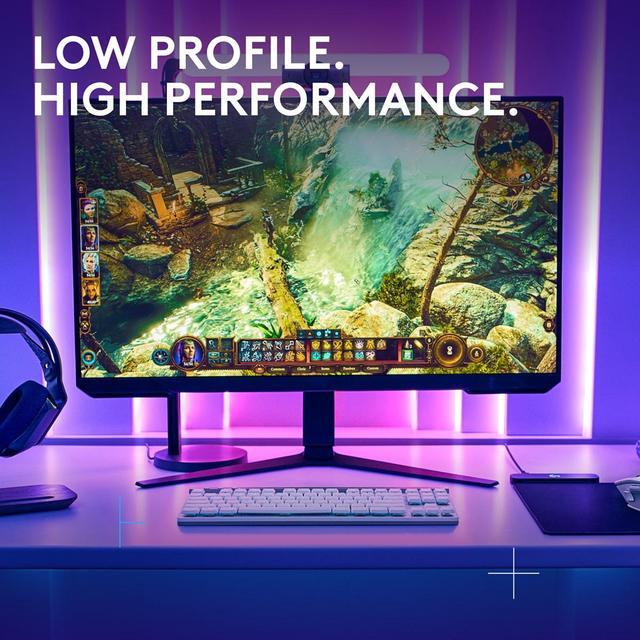Alt view image 2 of 7 - Logitech G515 LIGHTSPEED TKL Low Profile Wireless Gaming Keyboard - GL Brown Tactile Switches, LIGHTSYNC RGB, Thin Tenkeyless Design, PBT Keycaps - White