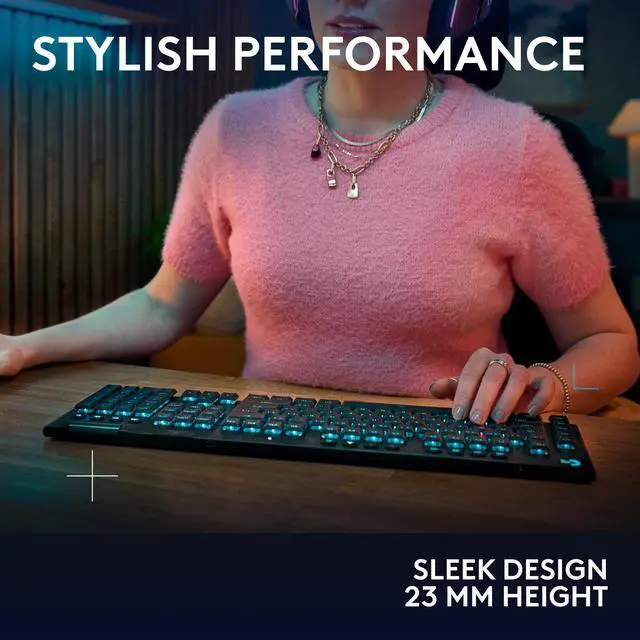 Alt view image 8 of 9 - Logitech G915 X LIGHTSPEED Low Profile Wireless Mechanical Gaming Keyboard - GL Brown Tactile Switches, RGB Backlighting - Black