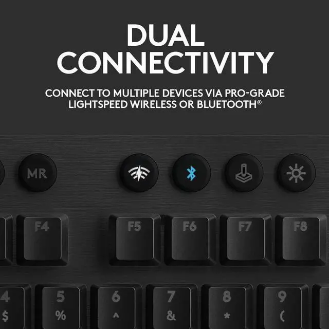Alt view image 6 of 13 - Logitech G915 LIGHTSPEED Wireless Mechanical Gaming Keyboard - Low Profile GL Clicky Key Switches, LIGHTSYNC RGB, Bluetooth Support - Black