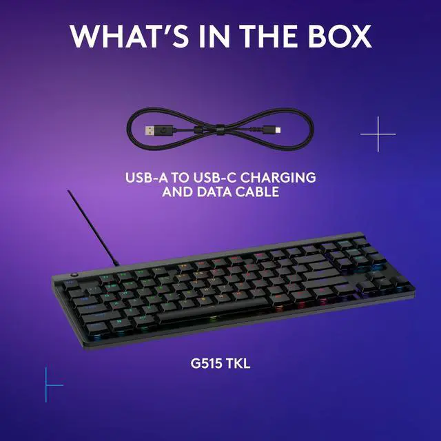 Alt view image 8 of 8 - Logitech G515 Compact Low Profile TKL Wired Gaming Keyboard - GL Tactile Switches - Black