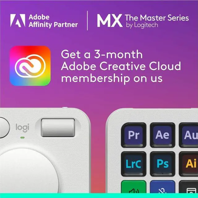 Alt view image 4 of 6 - Logitech MX Creative Console Keypad & Dial Pale Gray Bluetooth Wireless Keyboard 920-012661