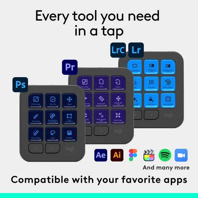 Alt view image 4 of 7 - Logitech MX Creative Console Keypad & Dial Keyboard   920-012660