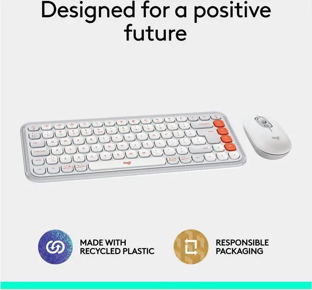 Alt view image 6 of 10 - Logitech POP ICON COMBO, Bluetooth keyboard and mouse combo, comfortable typing, programmable keys and buttons, quiet clicks, Easy-Switch up to 3 devices