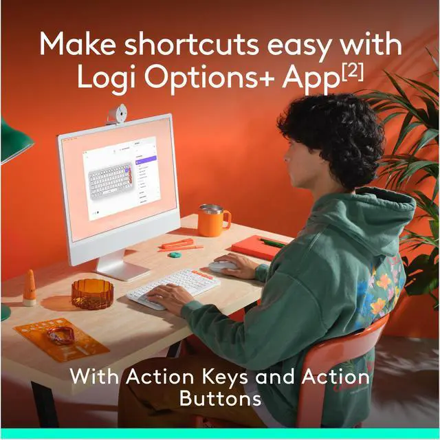 Alt view image 9 of 10 - Logitech POP ICON COMBO, Bluetooth keyboard and mouse combo, comfortable typing, programmable keys and buttons, quiet clicks, Easy-Switch up to 3 devices