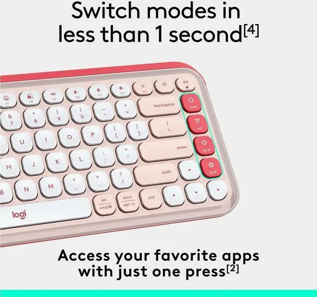 Alt view image 5 of 7 - Logitech POP ICON KEYS Wireless Bluetooth Keyboard, Comfortable Typing, Programmable Keys, Easy-Switch Between up to 3 Devices, for Laptop, Tablet, PC