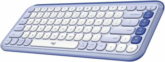Main image of Logitech POP ICON KEYS Wireless Bluetooth Keyboard, Comfortable Typing, Programmable Keys, Easy-Switch Between up to 3 Devices, for Laptop, Tablet, PC - Lilac-Off-White