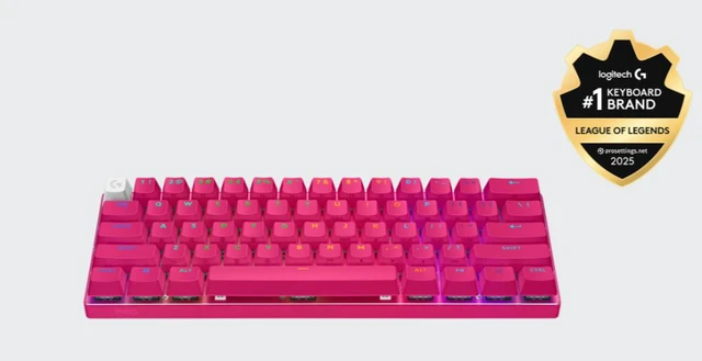 Alt view image 2 of 7 - Logitech PRO X 60 LIGHTSPEED Wireless Gaming Keyboard (Linear)-MAGENTA