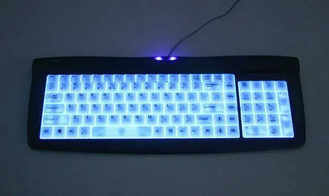 Main image of ZIPPY EL-715 Black & White 104 Normal Keys USB Super Slim Electron luminescent Keyboard