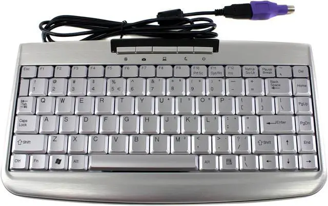 Main image of ZIPPY WK-620 Silver 85 Normal Keys 5 Function Keys USB or PS/2 Mini Aluminum Multimedia Keyboard
