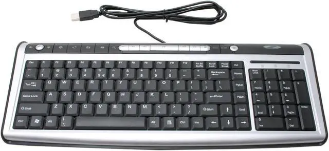 Main image of ZIPPY WK-725 Silver/Black 104 Normal Keys 18 Function Keys USB Wired Super Slim Office Multimedia Keyboard