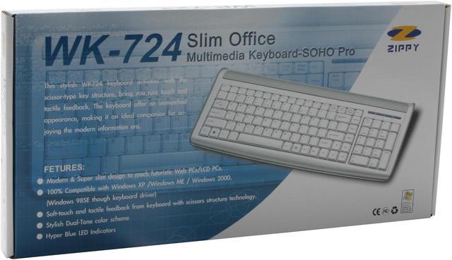Alt view image 2 of 2 - ZIPPY Gemini WK-724 Silver 104 Normal Keys USB Super Slim Keyboard