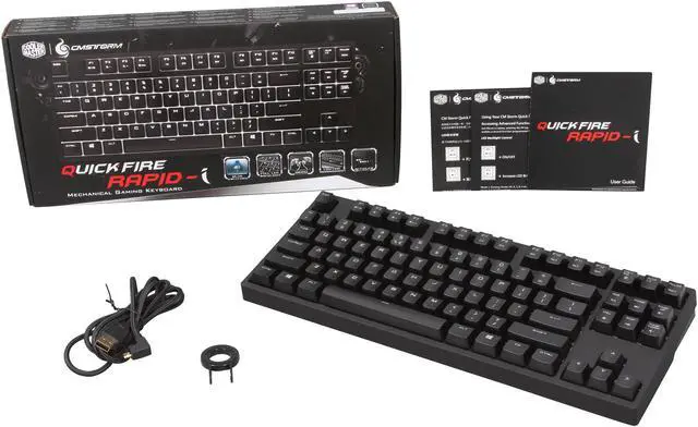 Alt view image 7 of 6 - Cooler Master QuickFire Rapid-i Fully Backlit Mechanical Gaming Keyboard with ActivLite Technology (White LED/Blue Switch Model)
