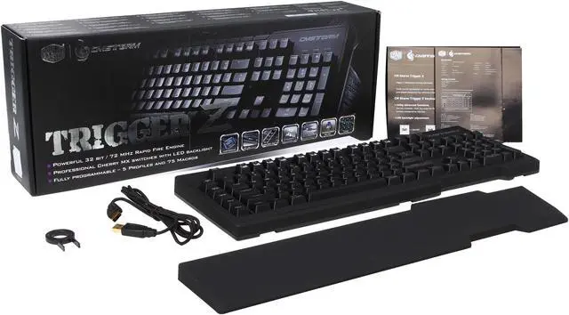 Alt view image 5 of 5 - CM Storm Trigger Z - Full Size Backlit Mechanical Gaming Keyboard with CHERRY MX Switches, Detachable Wrist Rest, and Dedicated Macro Keys (Blue LED/Blue Switch Model)