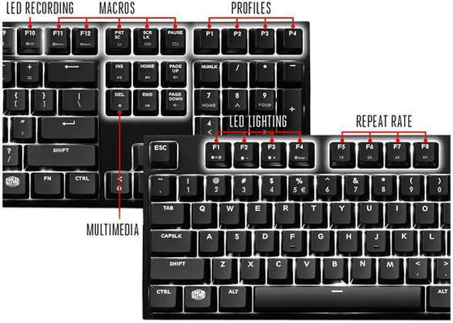 Alt view image 3 of 7 - Cooler Master MasterKeys Pro L White Mechanical Gaming Keyboard, Cherry MX Brown Switches, Per-Key White LED Lighting, Full Size