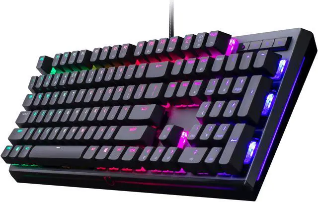 Alt view image 4 of 9 - MasterKeys MK750 Mechanical Gaming Keyboard with Cherry MX Blue, RGB Per-Key lighting, and Removable Wrist Rest by Cooler Master
