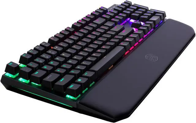 Alt view image 2 of 9 - MasterKeys MK750 Mechanical Gaming Keyboard with Cherry MX Blue, RGB Per-Key lighting, and Removable Wrist Rest by Cooler Master