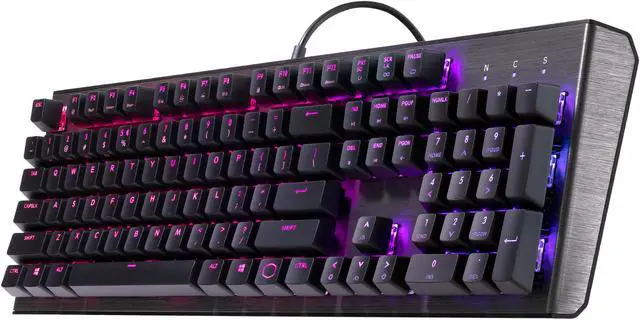 Alt view image 3 of 9 - Cooler Master CK550 Gaming Mechanical Keyboard with RGB Backlighting, Brushed Aluminum Design, floating keycaps, On-the-Fly Controls, and Hybrid Key Rollover, Blue Mechanical Switch
