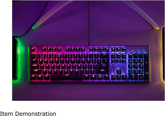 Alt view image 9 of 9 - Cooler Master CK550 Gaming Mechanical Keyboard with RGB Backlighting, Brushed Aluminum Design, floating keycaps, On-the-Fly Controls, and Hybrid Key Rollover, Blue Mechanical Switch