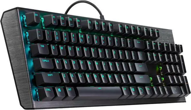 Alt view image 2 of 9 - Cooler Master CK550 Gaming Mechanical Keyboard with RGB Backlighting, Brushed Aluminum Design, floating keycaps, On-the-Fly Controls, and Hybrid Key Rollover, Blue Mechanical Switch