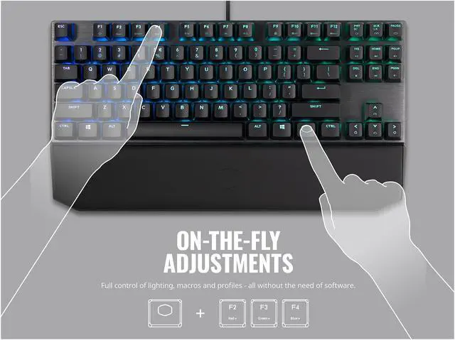 Alt view image 8 of 12 - Cooler Master MK730 Tenkeyless Gaming Mechanical Keyboard with Cherry MX Brown, RGB Per-Key lighting and Removable Wrist Rest