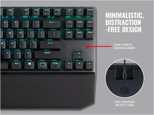 Alt view image 10 of 12 - Cooler Master MK730 Tenkeyless Gaming Mechanical Keyboard with Cherry MX Brown, RGB Per-Key lighting and Removable Wrist Rest