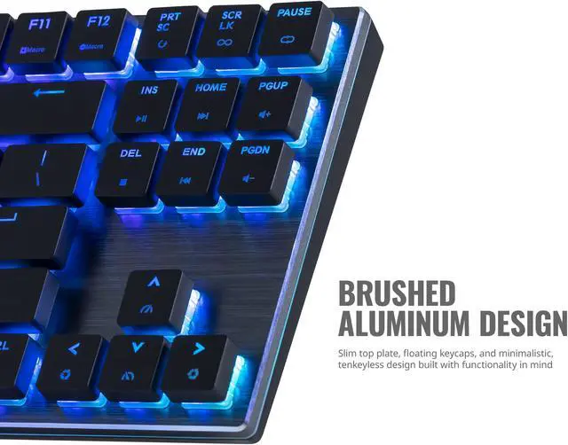 Alt view image 3 of 9 - Cooler Master SK630 Tenkeyless Mechanical Keyboard with Cherry MX Low Profile Switches in Brushed Aluminum Design