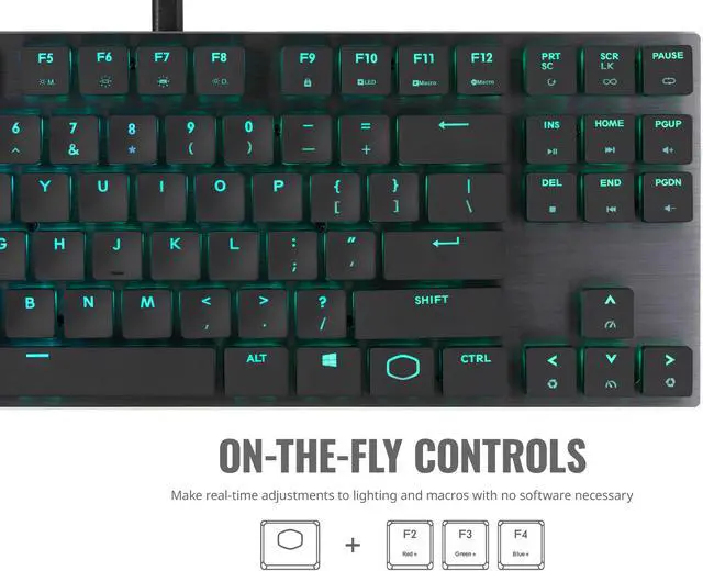 Alt view image 4 of 9 - Cooler Master SK630 Tenkeyless Mechanical Keyboard with Cherry MX Low Profile Switches in Brushed Aluminum Design