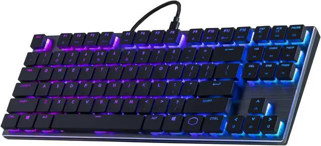 Alt view image 6 of 9 - Cooler Master SK630 Tenkeyless Mechanical Keyboard with Cherry MX Low Profile Switches in Brushed Aluminum Design