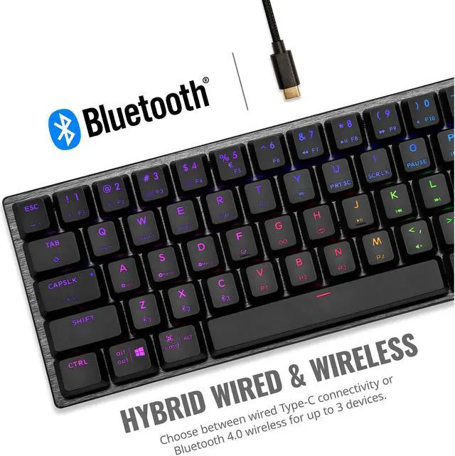Alt view image 2 of 9 - Cooler Master SK622 Wireless 60% Mechanical Keyboard with Low Profile Brown Switches, New and Improved Keycaps, and Brushed Aluminum Design