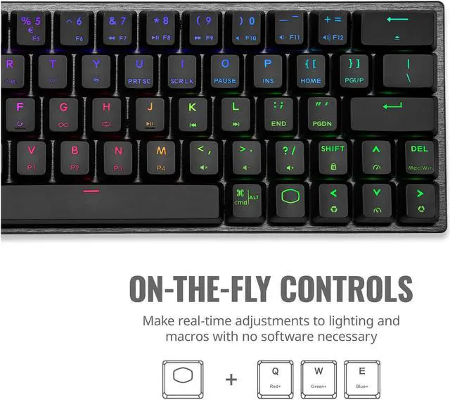 Alt view image 5 of 9 - Cooler Master SK622 Wireless 60% Mechanical Keyboard with Low Profile Brown Switches, New and Improved Keycaps, and Brushed Aluminum Design