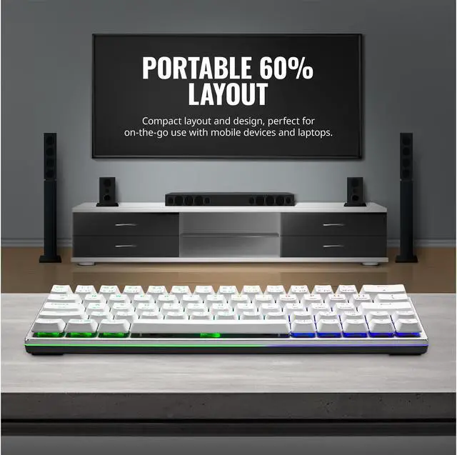 Alt view image 6 of 9 - Cooler Master SK622 Silver White Wireless 60% Mechanical Keyboard | Low Profile Brown Switches | New & Improved Keycaps | Brushed Aluminum Design