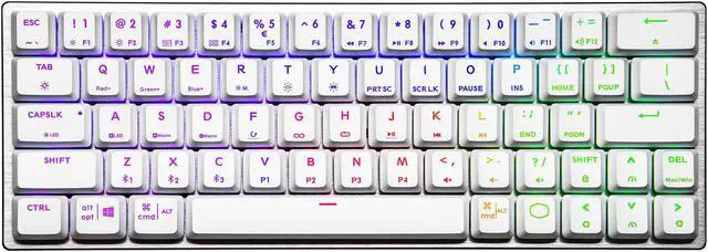 Alt view image 7 of 9 - Cooler Master SK622 Silver White Wireless 60% Mechanical Keyboard | Low Profile Brown Switches | New & Improved Keycaps | Brushed Aluminum Design