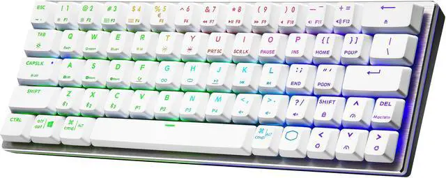 Alt view image 8 of 9 - Cooler Master SK622 Silver White Wireless 60% Mechanical Keyboard | Low Profile Brown Switches | New & Improved Keycaps | Brushed Aluminum Design